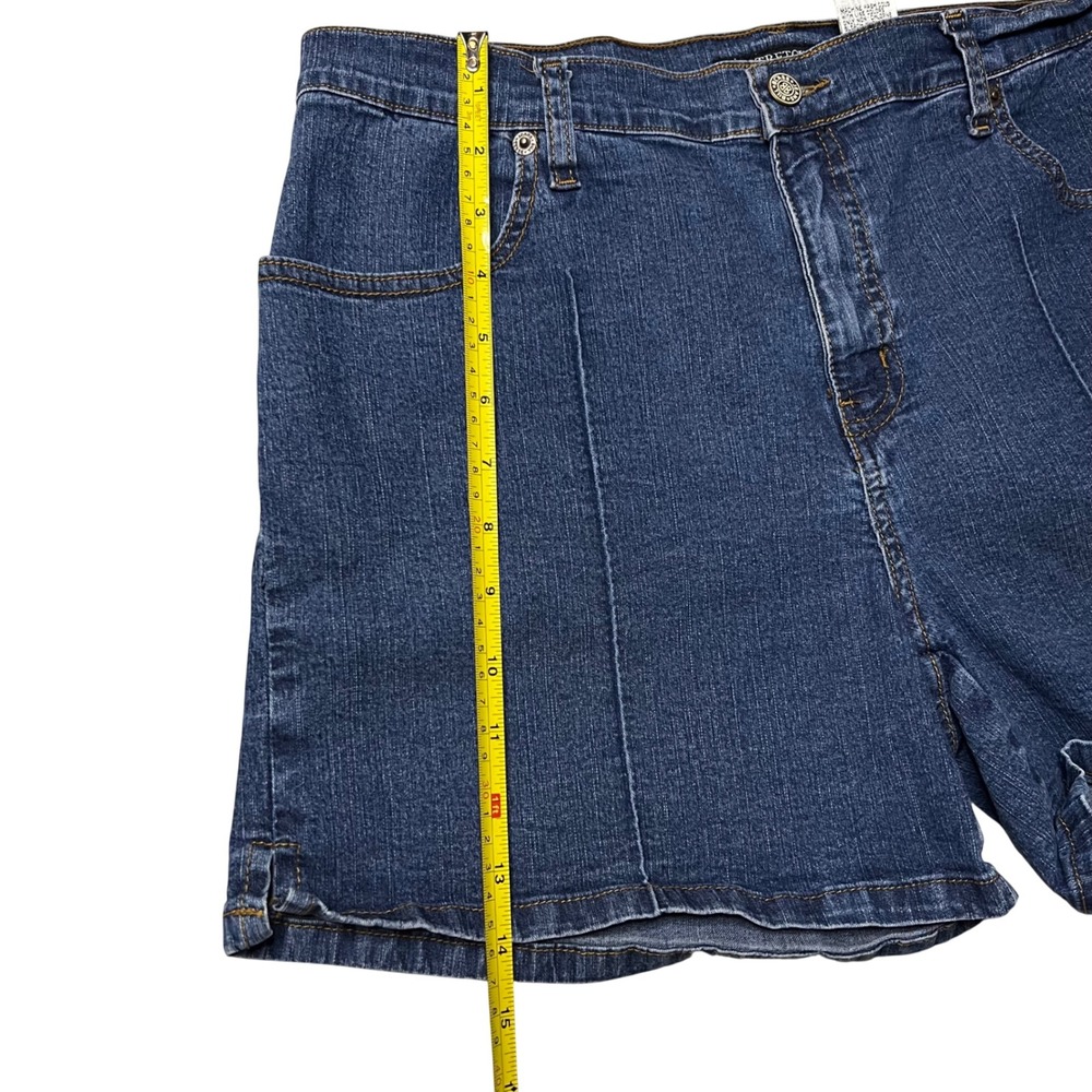 Bill Blass Jeans Womens 10 Blue Stretch Denim Shorts High Rise Seam Front Pocket - Picture 5 of 8